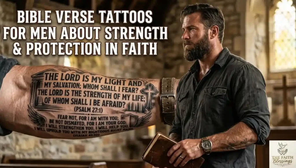 Bible Verse Tattoos for Men About Strength and Protection in Faith