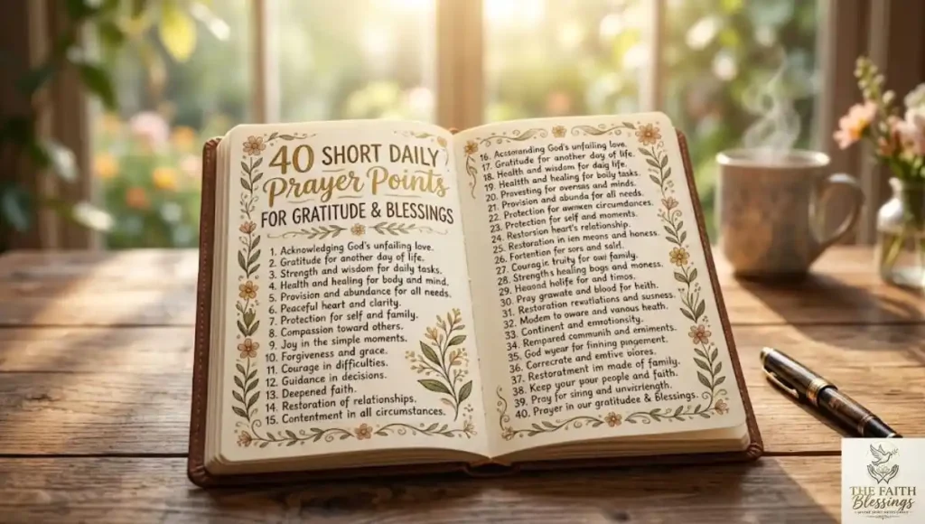 40 Short Daily Prayer Points for Gratitude and Blessings
