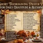50 Short Thanksgiving Prayer Points for Daily Gratitude and Blessings